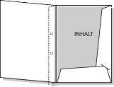 Spitzlaschen Mappe mit ausgestellter Abheftung