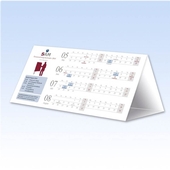Tischkalender als Mailing - Aufsteller Prisma
