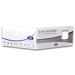 Einladung mit Ausstanzung und Schiebefunktion