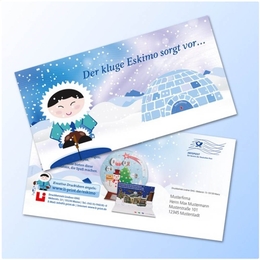 Design-Großpostkarte - Karte mit Türchen Iglu - Facettenreiche Druckprodukte indviduell gestalten und drucken