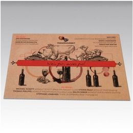 Einladungskarte Wein auf Wellpappe