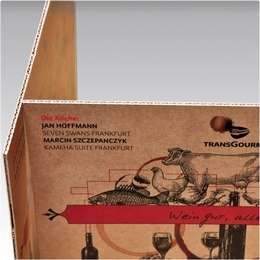 Einladungskarte Wein auf Wellpappe