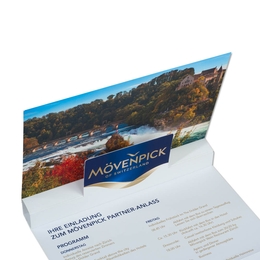 Einladungskarte mit Pop-UP Logo Mövenpick