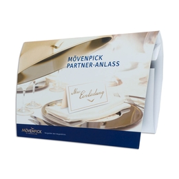 Einladungskarte mit Pop-UP Logo Mövenpick