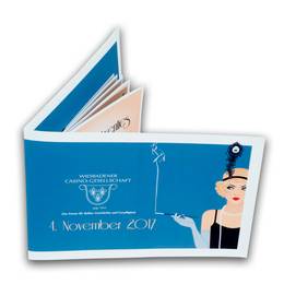 Effektkarte mit aufblätternder Einladungs-Broschüre