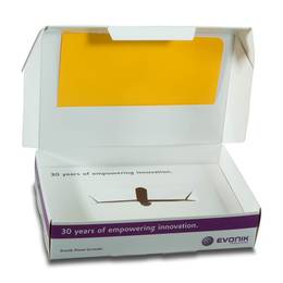 Produktproben Schachtel Evonik
