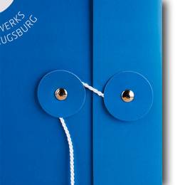 Designmappe mit Kordel und Knopf