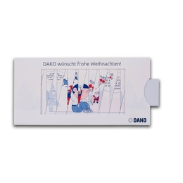 Weihnachtsmailing-Lamellenkarte Dako