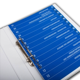 Register 14-fach mit Deckblatt TÜV Süd