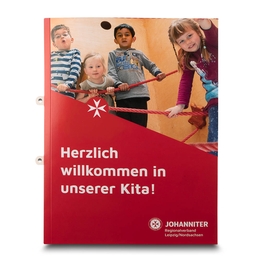 Willkommensmappen Kita-Mappe Johanniter - Lindner druckt hochwertige Präsentationsmappe
