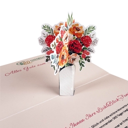 Geburtstagsgruß 3D-Blumenstrauß