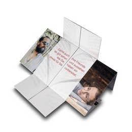 Endlosfalzkarte Optiker mit Papiertaschen