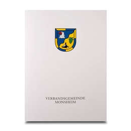 Mappe Verbandsgemeinde Monsheim - Lindner druckt hochwertige Präsentationsmappe