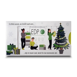 Lamellenkarte DIN lang 4-seitig als Klappkarte