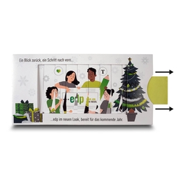 Lamellenkarte DIN lang 4-seitig als Klappkarte