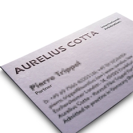 Visitenkarten Relief Lack 