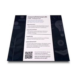 Endlosfaltkarte quadratisch Portfoliounternehmen