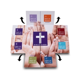 Endlosfaltkarte quadratisch Diakonie