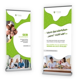 Roll-Ups Rheingrafen-Realschule plus  - Lindner steht für Beratung - Kreation - Veredelung - Druck - Konfektionierung