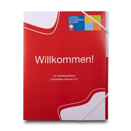 Willkommensmappe Caritasverband - Lindner druckt hochwertige Präsentationsmappe
