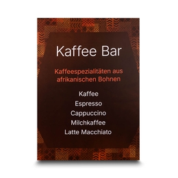 Karte Kaffee Bar Jubiläum - Neue werbewirksame Drucksachen