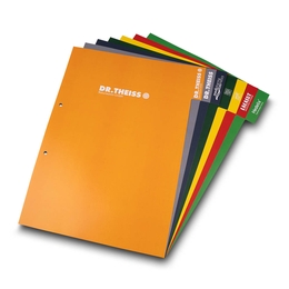Register 05-fach A4 Dr. Theiss - Druckerei Lindner steht für: Ordner drucken, Ringordner drucken, Ringbücher drucken, Firmenordner drucken
