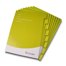 Register 08-fach A4 QM-Ordner - Druckerei Lindner steht für: Ordner drucken, Ringordner drucken, Ringbücher drucken, Firmenordner drucken