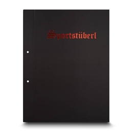 Buchschrauben-Mappe Sportstüberl - Druckerei Lindner steht für: Ordner drucken, Ringordner drucken, Ringbücher drucken, Firmenordner drucken