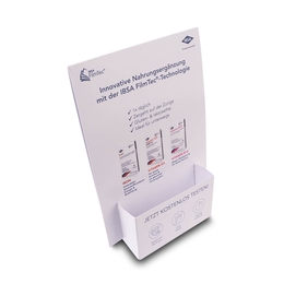 Thekenaufsteller mit Spenderfach - Ob Messeeinladung, Werbebotschaft oder Produkterklärung - Effektkarten für jeden Anlass