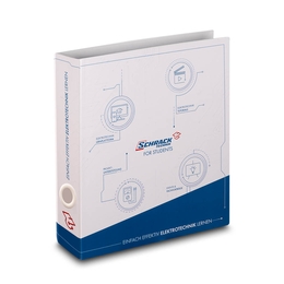 Hebel-Ordner Schrack Technik - Drucksachen in Mainz bei Druckerei Lindner drucken lassen 