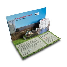 3D Popup-Karte mit Telefonkarte Anlagentechnik - Drucksachen in Mainz bei Druckerei Lindner drucken lassen 