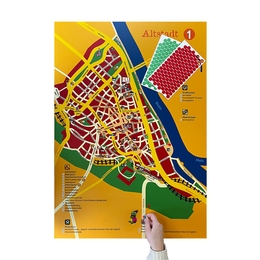 Tafel-Alu-Verbund-Stadtplan mit Adhäsions-Sticker - Drucksachen in Mainz bei Druckerei Lindner drucken lassen 