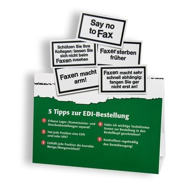 Aufsteller mit Konturstanzung - Druckerei Lindner - Ihr Hersteller für Effektkarten, Präsentationsboxen und Mailings