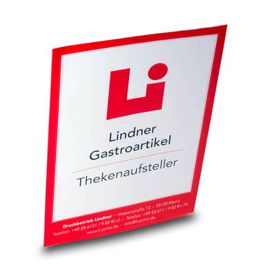 Thekenaufsteller und Tischaufsteller A5 - Wir sind Ihre Druckerei für kreative Drucksachen - Druckbetrieb Lindner
