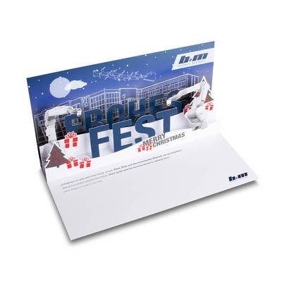 Weihnachtskarte mit 3D Popup - Druckerei Lindner - Ihr Hersteller für Effektkarten, Präsentationsboxen und Mailings