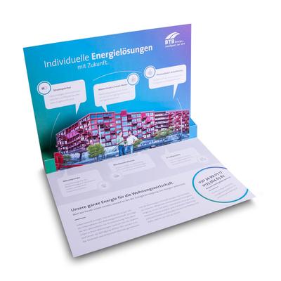 3D Pop-up Karte Energielösungen - Druckerei Lindner - Ihr Hersteller für Effektkarten, Präsentationsboxen und Mailings