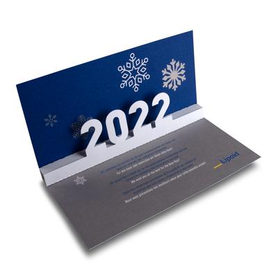 Weihnachtskarte 2022 Schneeflocke - Druckerei Lindner - Ihr Hersteller für Effektkarten, Präsentationsboxen und Mailings
