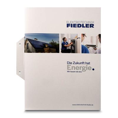 Einlegemappe Energiewirtschaft - Beim Druckbetrieb Lindner werden individuelle Ordner, Boxen und Präsentationsunterlagen hergestellt