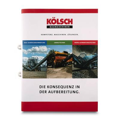 Mappe Baumaschinen - Beim Druckbetrieb Lindner werden individuelle Ordner, Boxen und Präsentationsunterlagen hergestellt