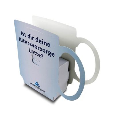 Ausbrechbogen Tasse  - Beim Druckbetrieb Lindner werden individuelle Ordner, Boxen und Präsentationsunterlagen hergestellt