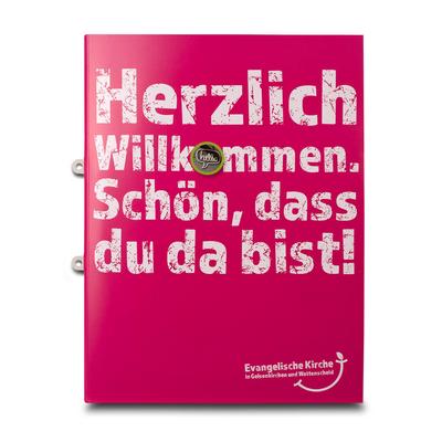 Willkommensmappe Evangelische Kirche - Beim Druckbetrieb Lindner werden individuelle Ordner, Boxen und Präsentationsunterlagen hergestellt