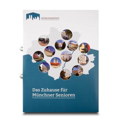 Münchenstift Hausmappen - Beim Druckbetrieb Lindner werden individuelle Ordner, Boxen und Präsentationsunterlagen hergestellt