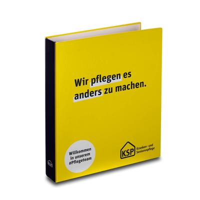 Ringmappe Seniorenpflege - Beim Druckbetrieb Lindner werden individuelle Ordner, Boxen und Präsentationsunterlagen hergestellt