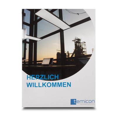 Werbemappe Herzlich Willkommen  - Beim Druckbetrieb Lindner werden individuelle Ordner, Boxen und Präsentationsunterlagen hergestellt