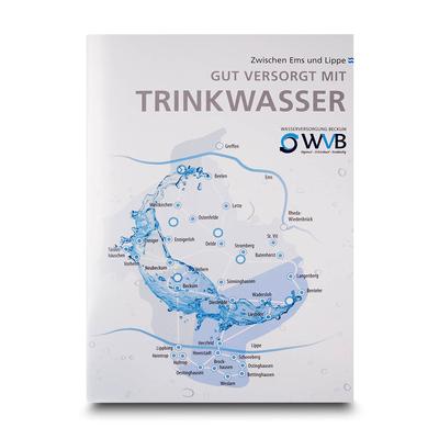 Broschürenmappe Wasserversorgung - Beim Druckbetrieb Lindner werden individuelle Ordner, Boxen und Präsentationsunterlagen hergestellt