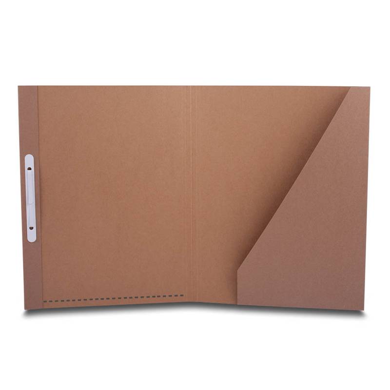 Braune Mappe mit Tasche rechts und Innenabheftung links